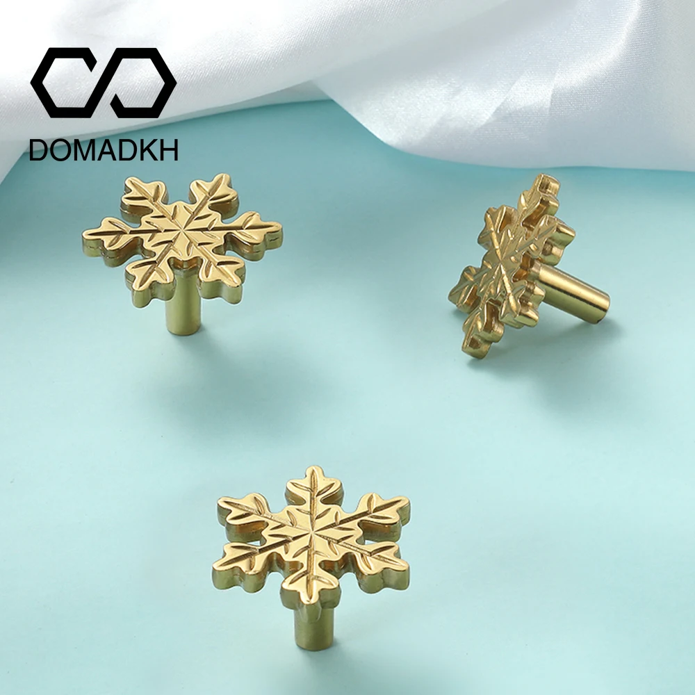 Unique Furniture Hardware - Снежинка, латунные ручки для дверей шкафов,